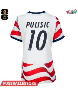 Günstige Vereinigte Staaten Christian Pulisic #10 Heimtrikot Damen WM 2026 Kurzarm